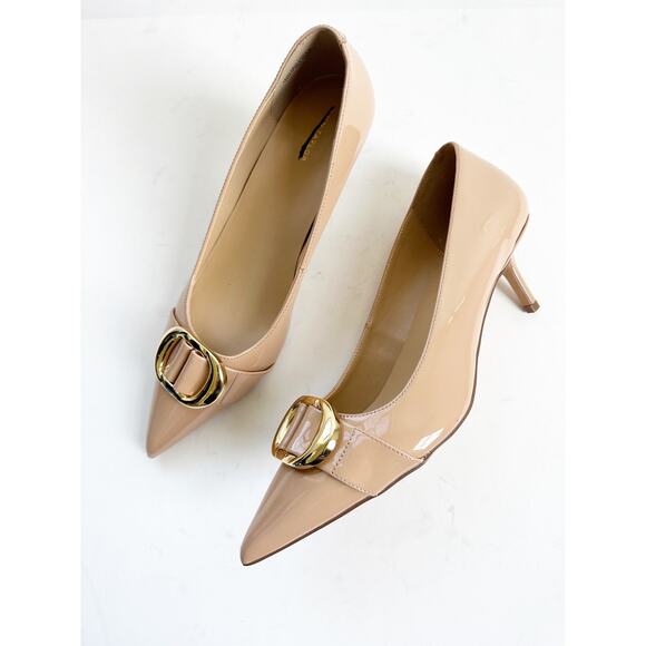 Ann Taylor Patent Leather Pointy Toe Buckle Pumps - NWOB - Picture 1 of 6